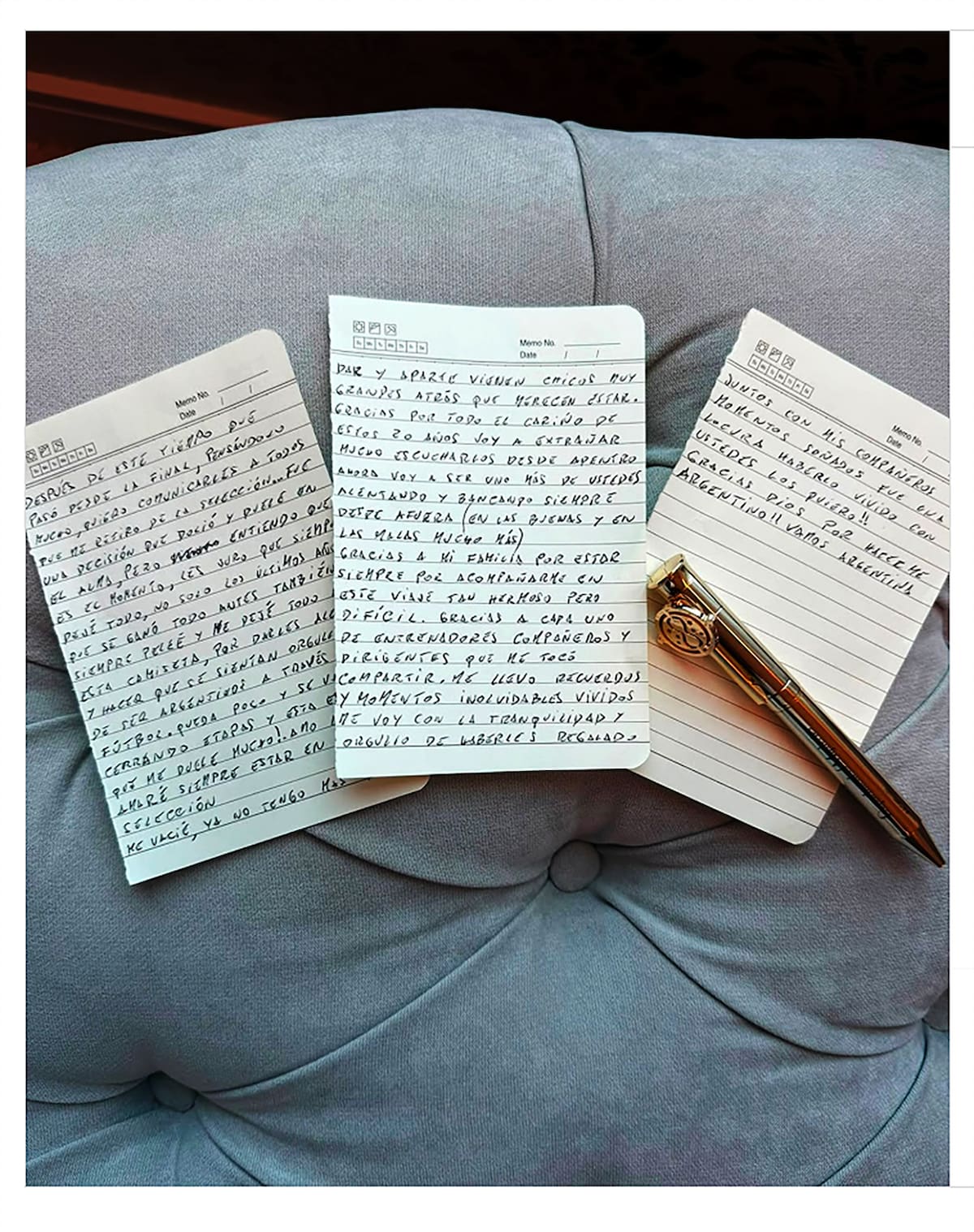 AME3413. BUENOS AIRES (ARGENTINA), 31/08/2026.- Captura de pantalla de la cuenta oficial en instagram del jugador Lionel Messi @leomessi que muestra una carta donde anuncia su retiro de la selección de fútbol de Argentina. El futbolista argentino Lionel Messi, de 39 años, anunció este lunes su retiro de su seleccionado nacional y explicó: "Me vacié, ya no tengo más para dar y aparte vienen chicos muy grandes atrás que merecen estar". EFE/ @leomessi /SOLO USO EDITORIAL/ NO VENTAS/ SOLO DISPONIBLE PARA ILUSTRAR LA NOTICIA QUE ACOMPAÑA (CRÉDITO OBLIGATORIO)