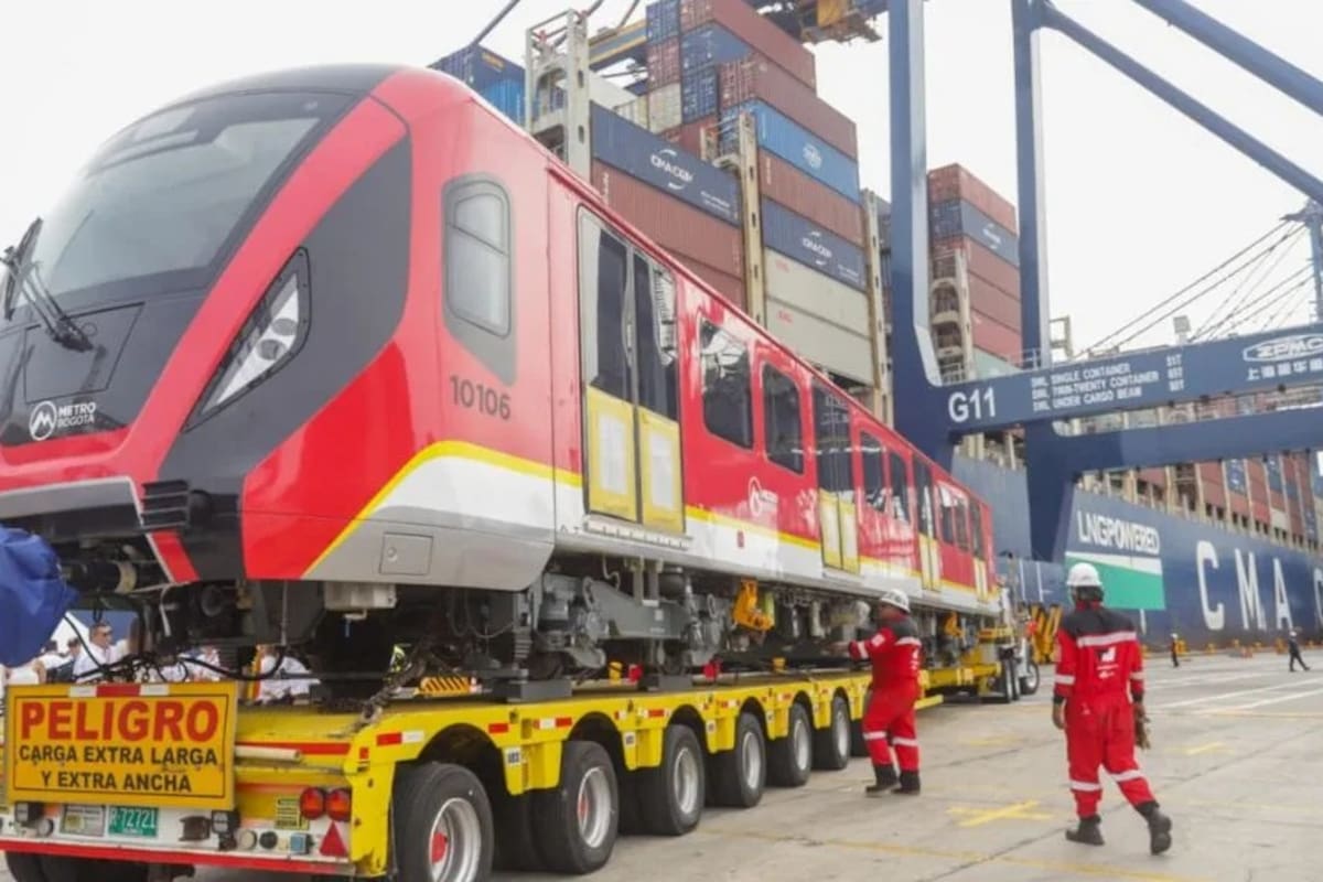 Llegó el tercer tren de la Primera Línea del Metro de Bogotá. | Foto: Q' Hubo Bogotá.