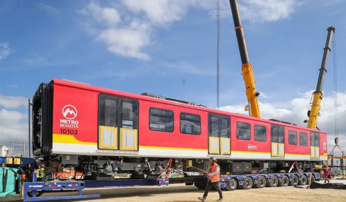 Llegó el tercer tren de la Primera Línea del Metro de Bogotá. | Foto: Q' Hubo Bogotá.