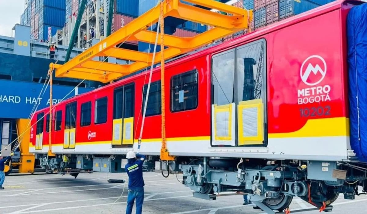 Llegó el tercer tren de la Primera Línea del Metro de Bogotá. | Foto: Q' Hubo Bogotá.
