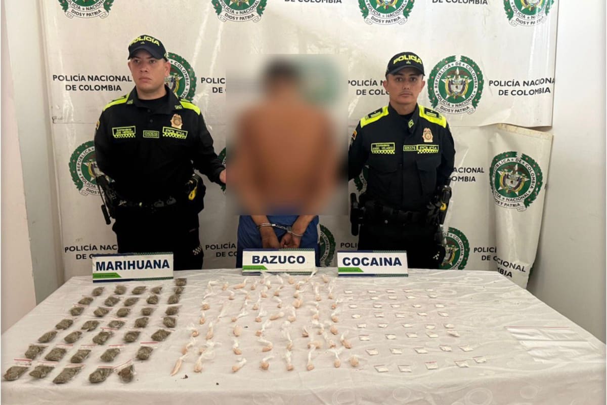 Lo sorprendieron con más de 130 dosis de droga listas para su distribución en Bucaramanga