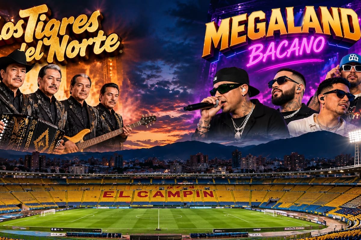 Los conciertos de Los Tigres del Norte y Megaland Bacano sufrieron modificaciones en su programación en Bogotá. Imagen ilustrativa generada con inteligencia artificial.