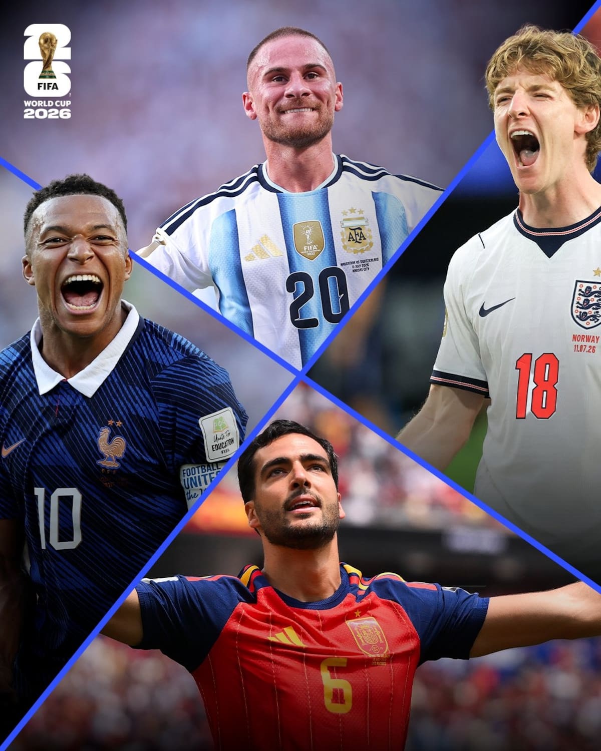 Los cuatro semifinalistas están invictos hasta ahora en el Mundial 2026. Foto: FIFA