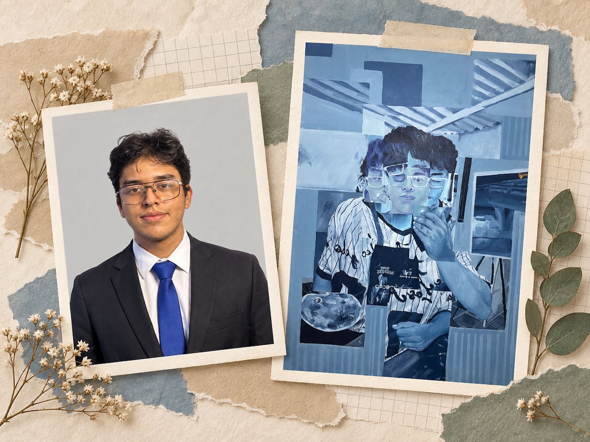 Los jóvenes artistas de los Premios Aurora II, estudiantes de Artes Plásticas de la UIS, presentan algunas de las obras con las que participan en esta segunda edición. Foto suministrada/VANGUARDIA