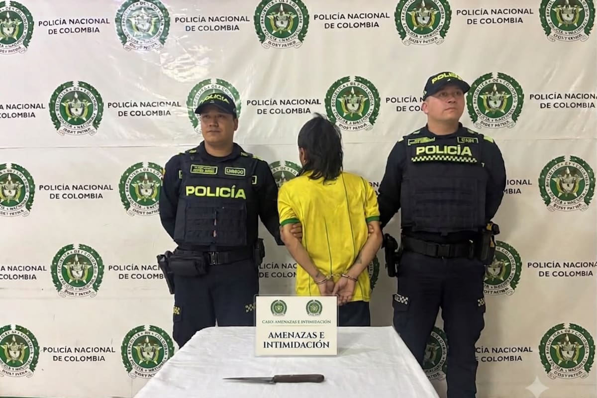 Los uniformados incautaron el cuchillo que, presuntamente, fue utilizado para intimidar a la víctima.