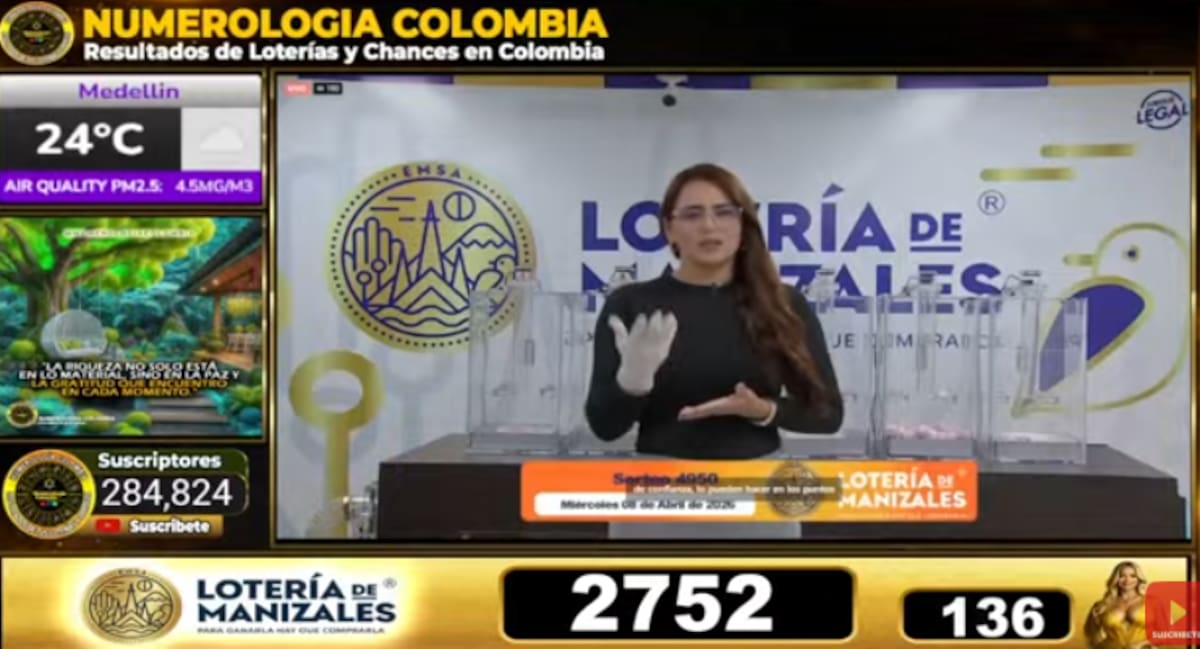 Lotería de Manizales del 8 de abril de 2026. // Foto: captura de pantalla