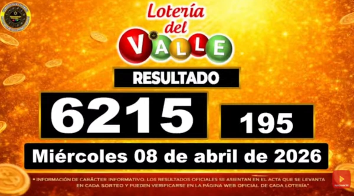 Lotería del Valle del 8 de abril de 2026. // Foto: captura de pantalla