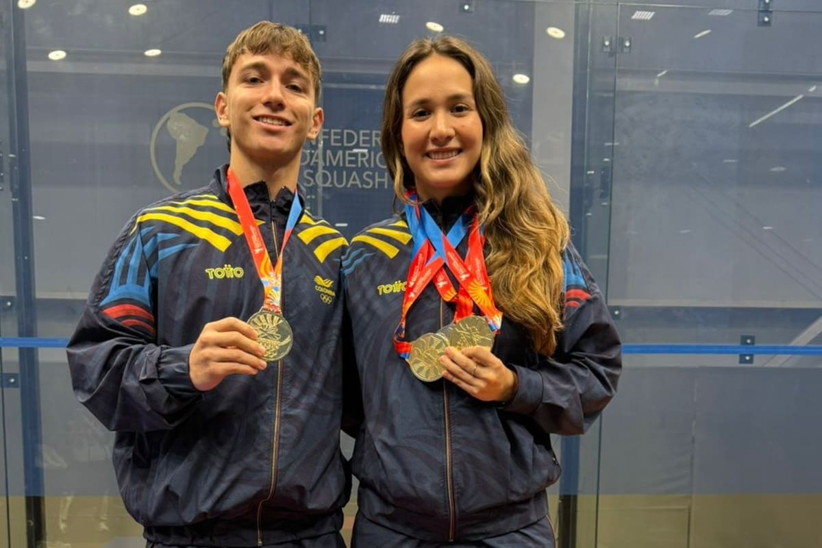 Lucía Bautista y José Santamaría consiguieron destacados resultados en el squash de los Juegos Bolivarianos de Lima, Perú. Foto: Suministrada.