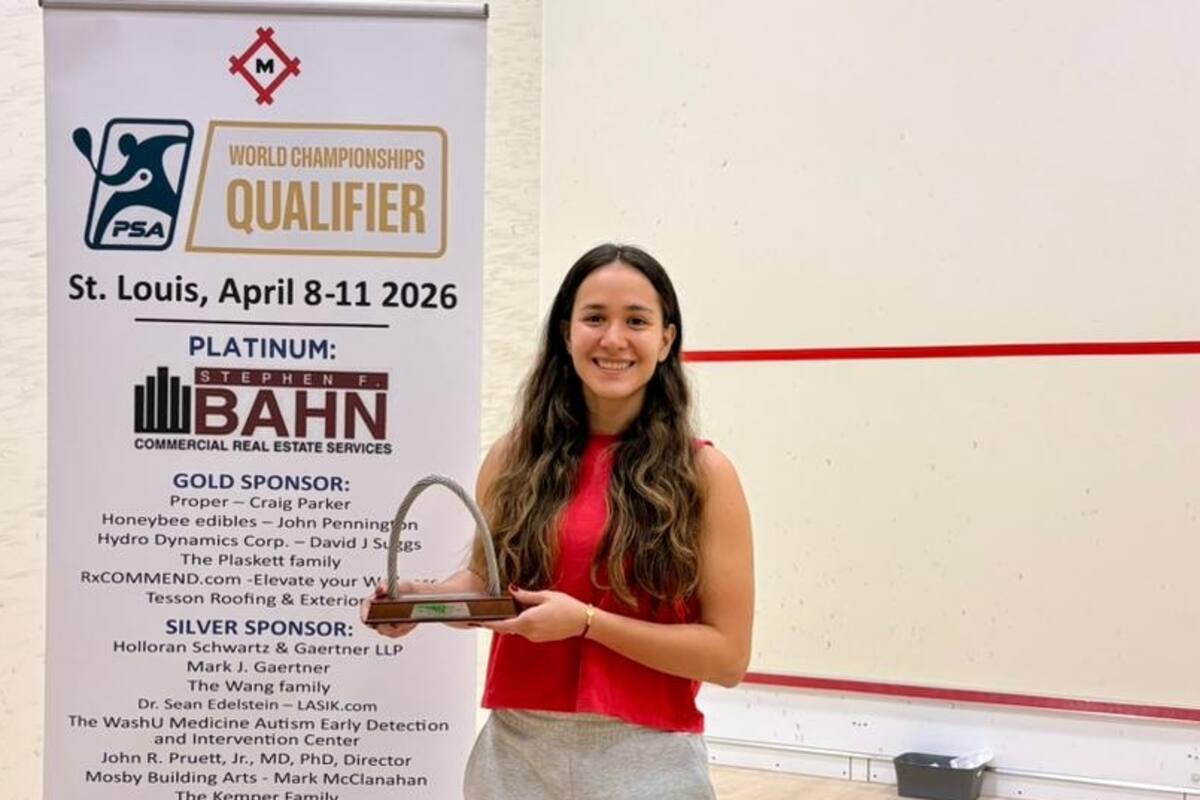La santandereana Lucía Paola Bautista en una de las principales cartas del squash colombiano. Foto: Suministrada.