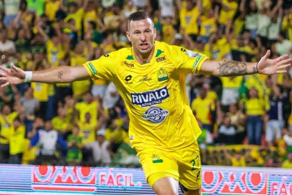 Luciano Pons se desahogó luego de la victoria 2-1 de Atlético Bucaramanga contra La Equidad, donde marcó los dos goles. Foto: cortesía Atlético Bucaramanga.