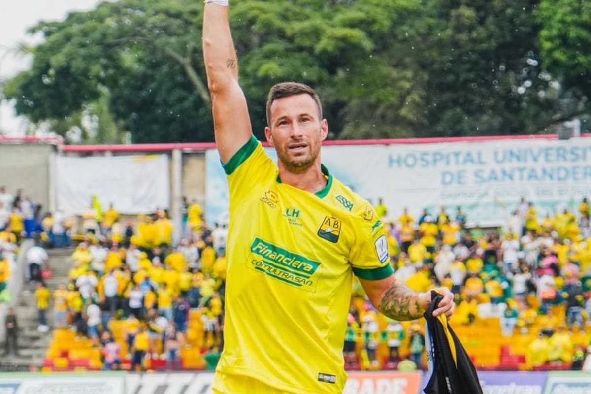 Luciano Pons, autor de uno de los goles de Atlético Bucaramanga ante Alianza FC por la fecha 4. Foto: Atlético Bucaramanga.