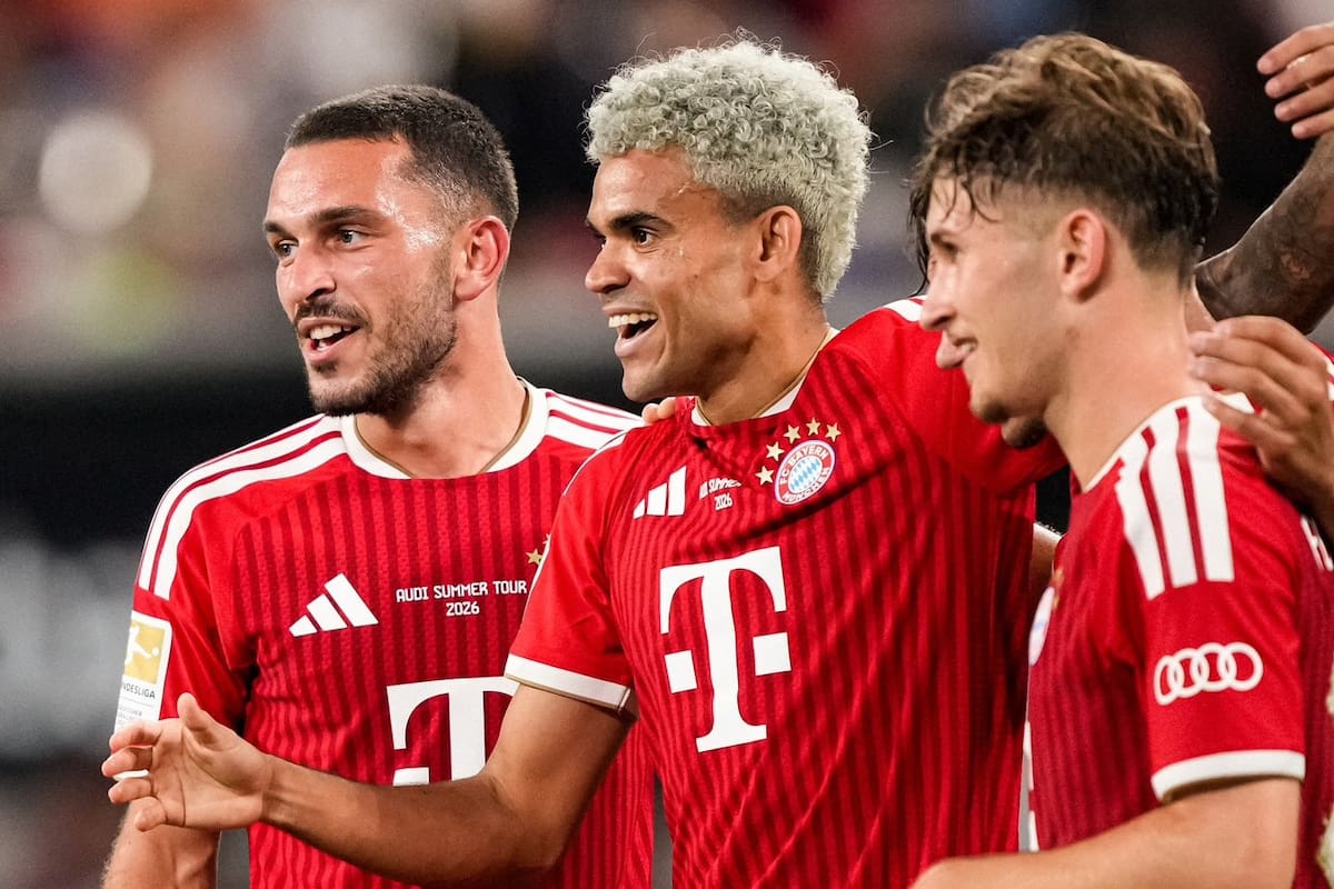 Luis Díaz reapareció con gol en el Bayern Múnich, en partido amistoso contra Aston Villa. Foto: Bayern Múnich.