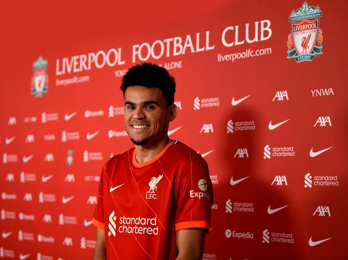 Luis Díaz fue presentado en el Liverpool el 30 de enero de 2022. Foto Suministrada: 'X' Nuestros Deportes.