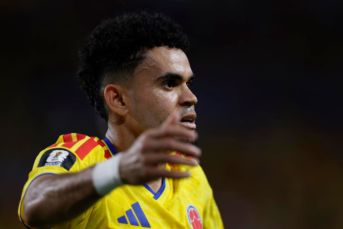 Luis Díaz, atacante de Colombia, fue captado este 26 de junio, durante un partido del grupo K del Mundial FIFA 2026, contra Portugal, en el Hard Rock Stadium de Miami (FL, EE.UU.). EFE/Alberto Estévez