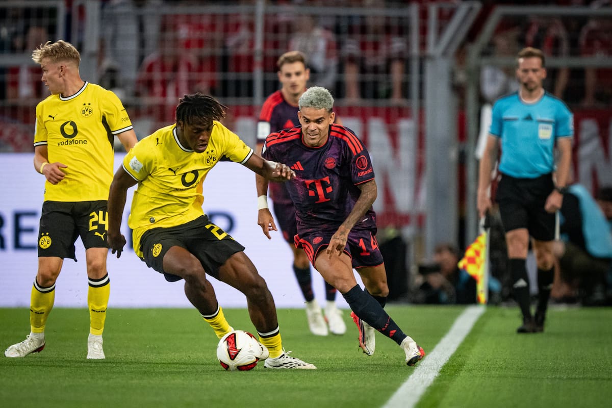 Luis Díaz ya celebra otro título en Alemania: Bayern Múnich venció al Dortmund y conquistó la Supercopa. Foto: Bayern Múnich.