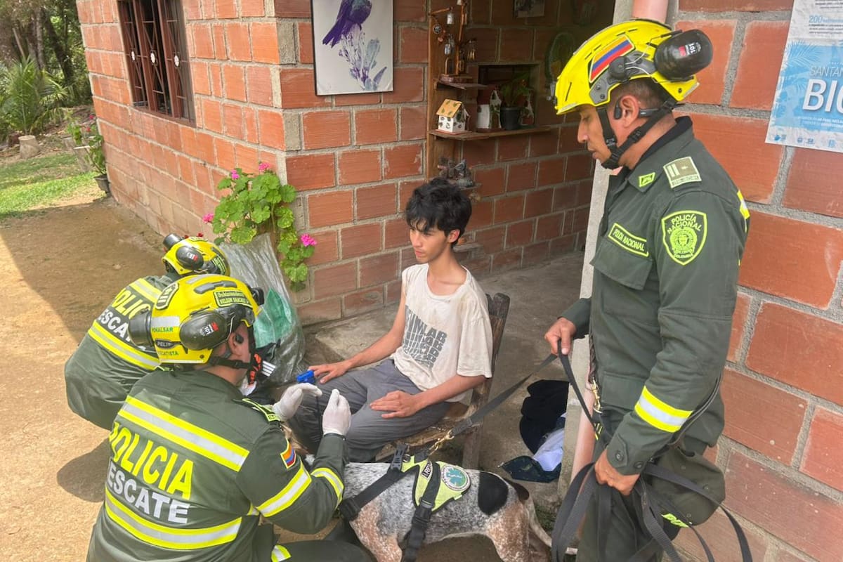 Luis Frederick David Escobar fue valorado tras ser hallado con vida en zona rural de Santa Bárbara, Santander.