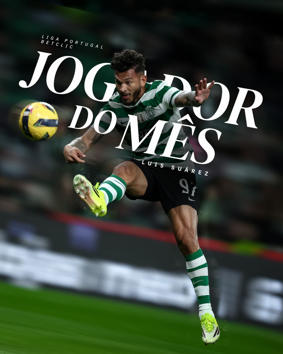 Luis Suárez arrasa en Portugal: vuelve a ser elegido mejor jugador y sus goles deslumbran en Europa. Foto: Sporting.