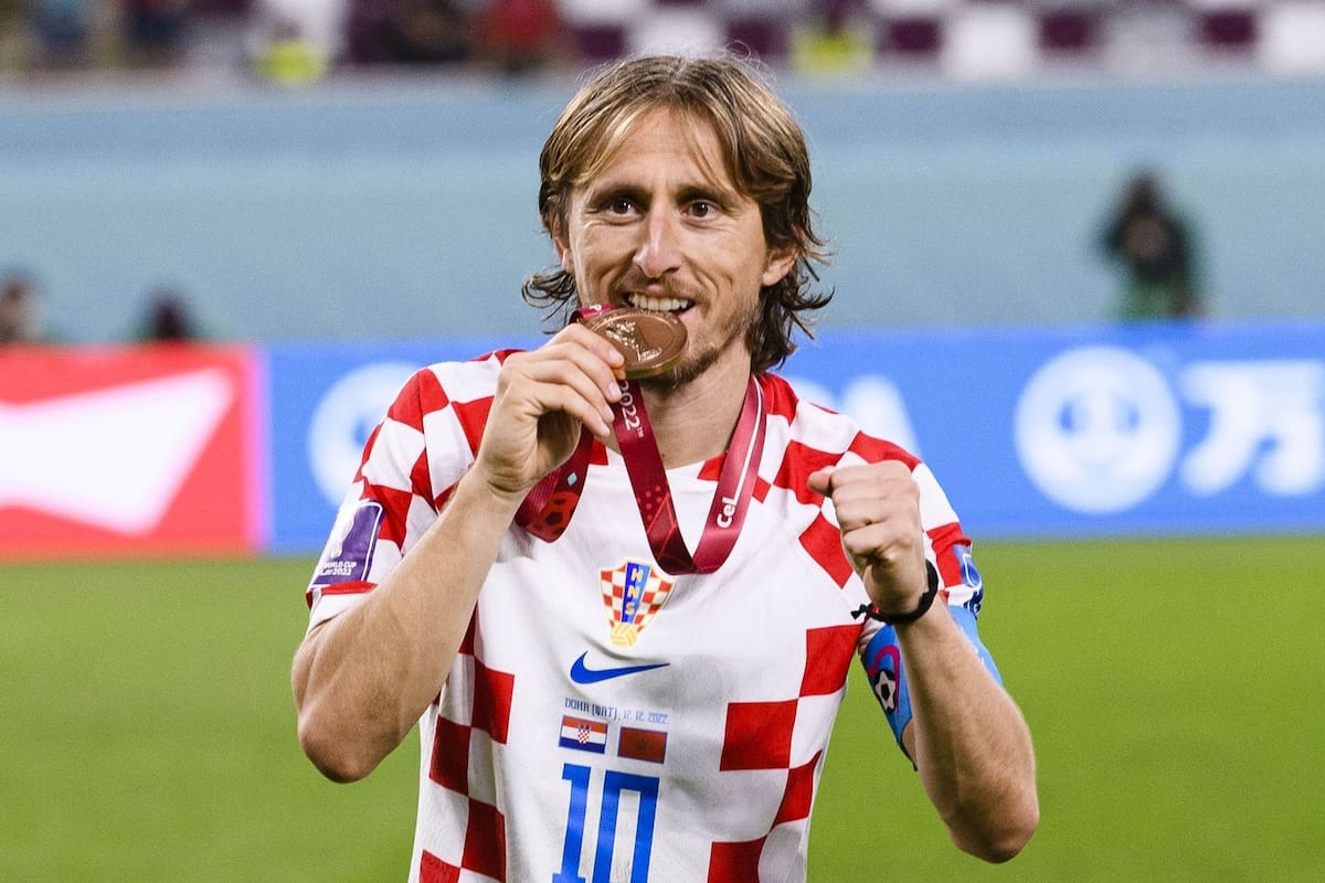 Luka Modric con la selección de Croacia. Foto: EFE.