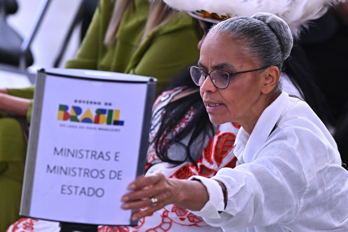 AME557. BRASILIA (BRASIL), 10/06/2026.- La diputada y exministra de Medio Ambiente de Brasil, Marina Silva, asiste a un acto este miércoles, en el Palacio del Planalto en Brasilia (Brasil). EFE/ Andre Borges