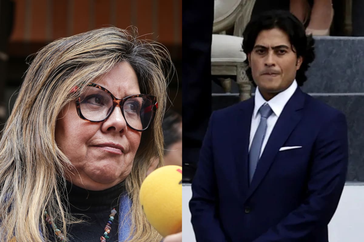 La fiscal general de la Nación, Luz Adriana Camargo, junto al hijo del expresidente Gustavo Petro, Nicolás Petro. // Fotos: Colprensa - EFE.