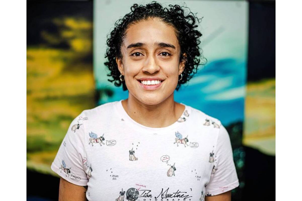 La sonrisa cálida de una campeona, la deportista Mabel Susana Martínez. (Foto: Foto suministrada José Fabián Martínez / VANGUARDIA LIBERAL)