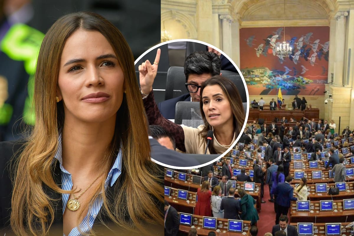 Mafe Carrascal cuestionó al secretario durante una sesión de la Cámara. Foto: composición de Vanguardia