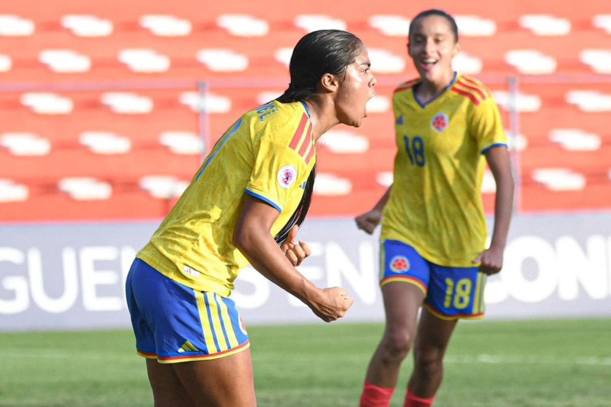 La santandereana Maithé López completó dos goles con la selección Colombia en tres juegos del Sudamericano Femenino Sub-20 de Paraguay. Foto: Federación Colombiana de Fútbol.