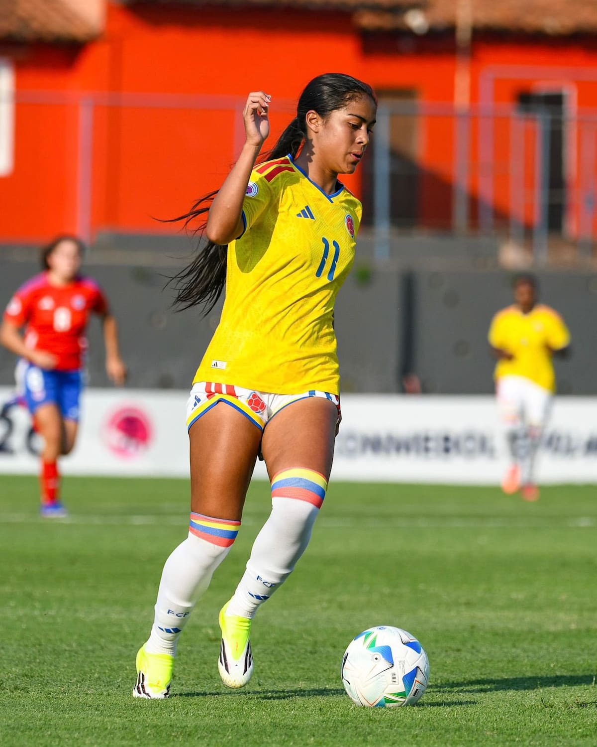 La selección Colombia femenina Sub-20 superó 1-0 a Venezuela con gol de la santandereana Maithé López, en el Sudamericano Sub-20. Foto: FCF.