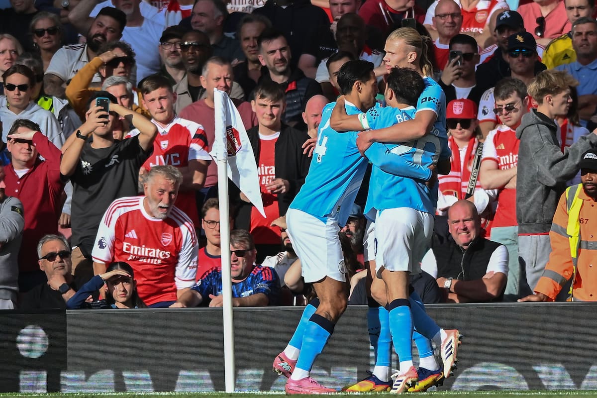 Manchester City logró un vital triunfo sobre Arsenal en la Premier League. //Foto, EFE: VINCE MIGNOTT
