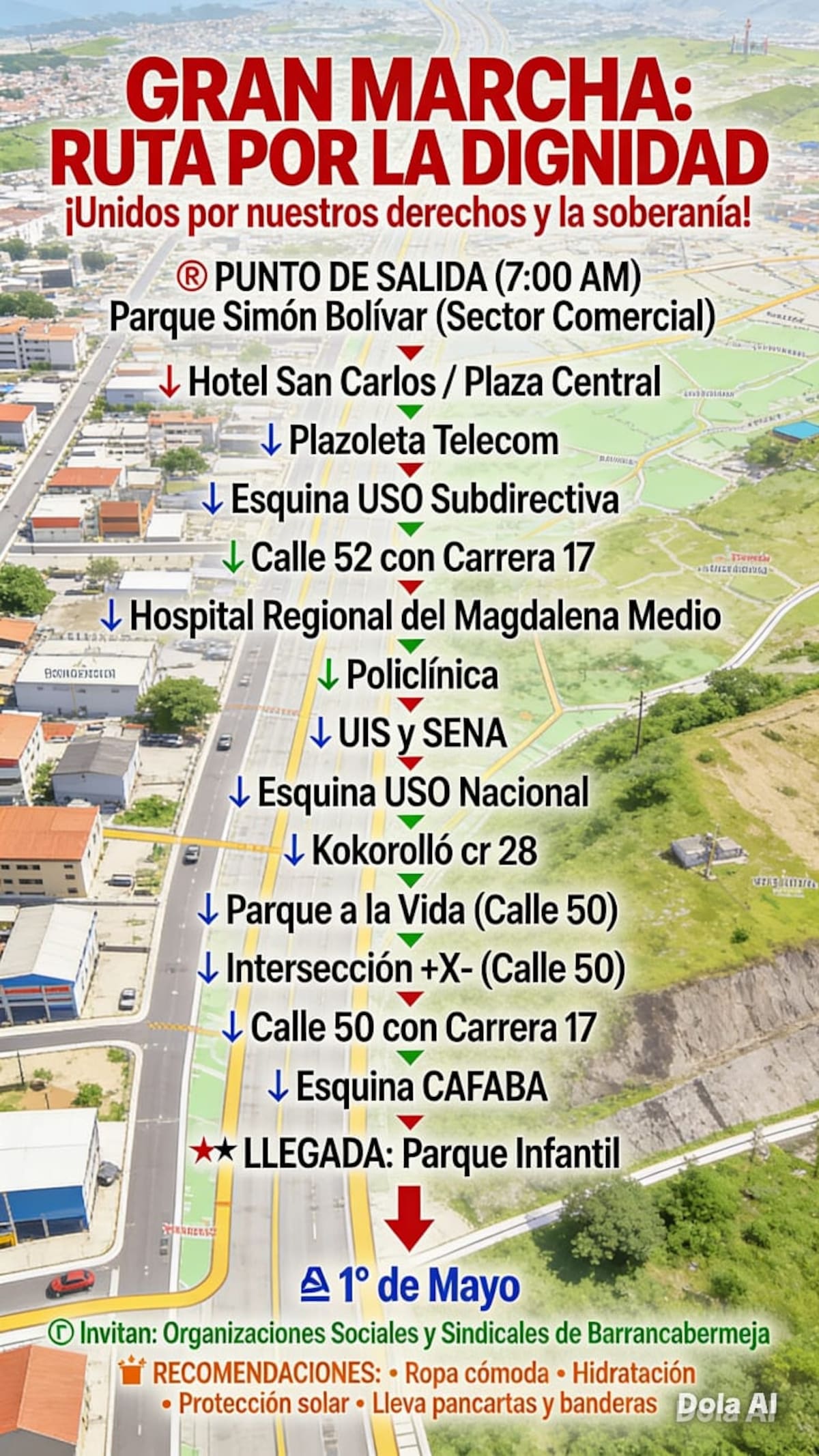 Trabajadores, sindicatos y organizaciones sociales se movilizarán en Barrancabermeja este 1 de mayo para conmemorar el Día Internacional del Trabajo y exigir mejores condiciones laborales.
Archivo/Suministrada/Vanguardia