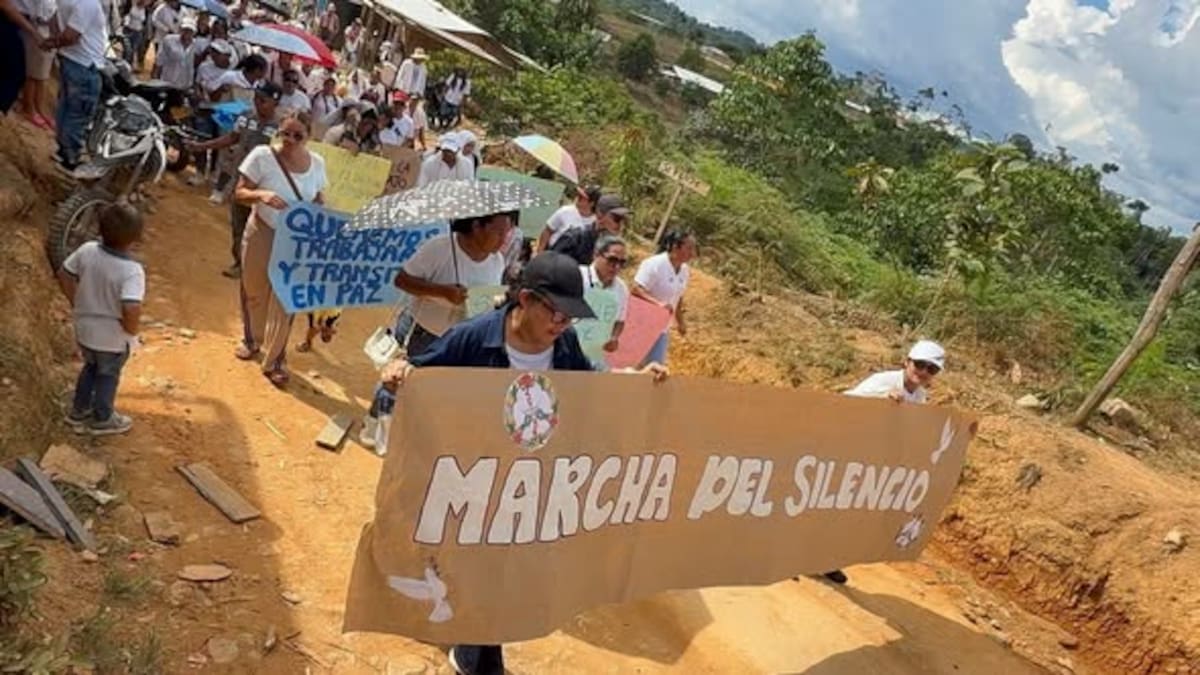 En silencio, comunidades campesinas y mineras se movilizaron para visibilizar las afecatciones provocadas por los enfrentamientos entre grupos armados.
Suministrada/Vanguardia
