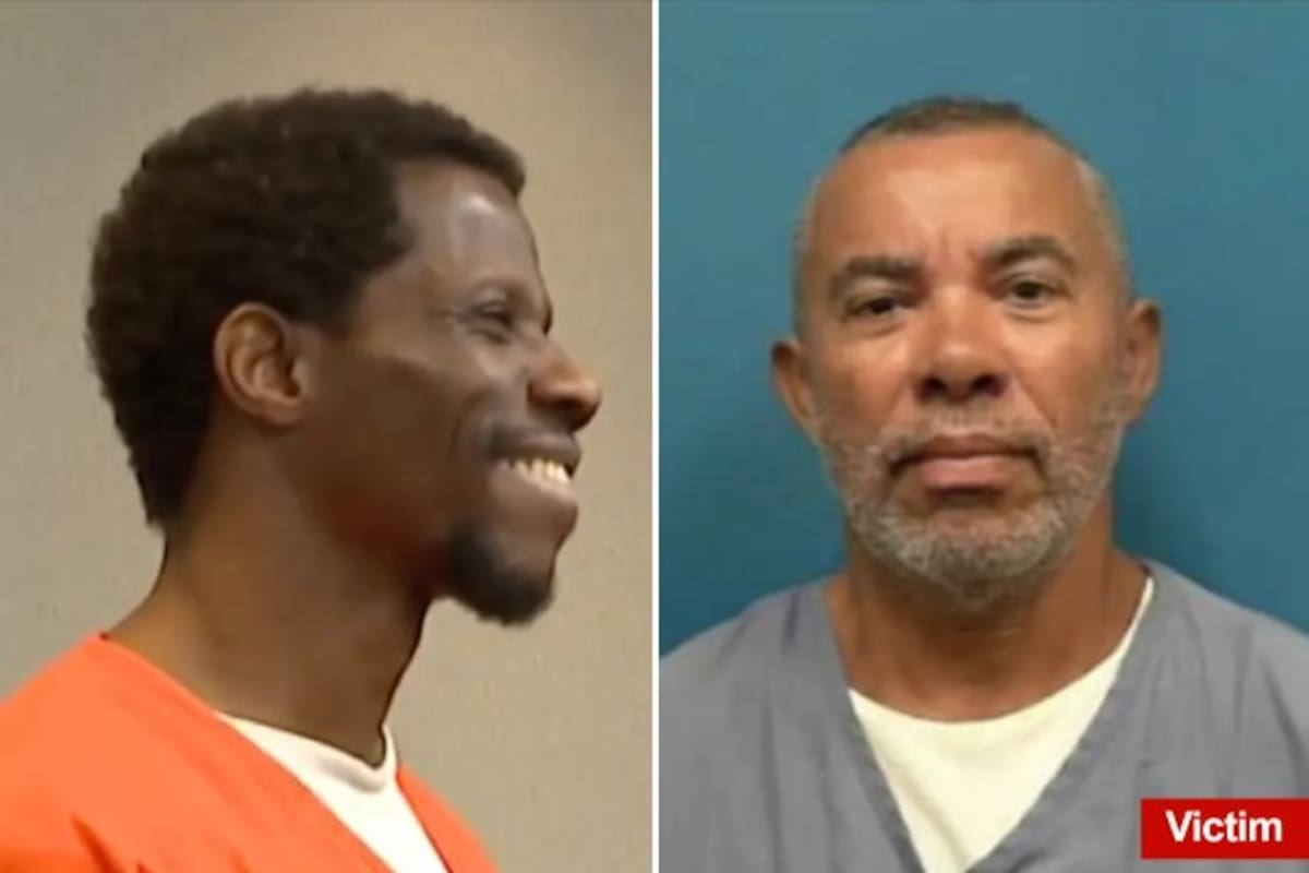 El preso Marcus Terry se ríe al recibir otra sentencia de cadena perpetua por apuñalamiento brutal con bolígrafo a otro reo en la penitenciaría de Florida.