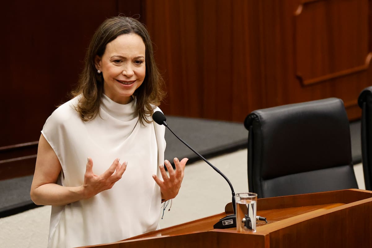 La líder opositora venezolana y premio nobel de la paz, María Corina Machado. // Foto: EFE/ Bienvenido Velasco.