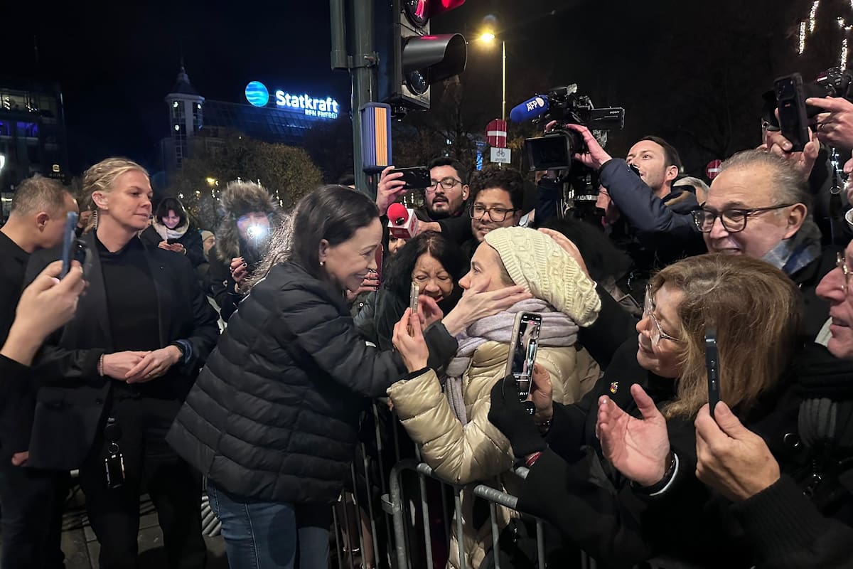 María Corina Machado reaparece en Oslo tras meses de clandestinidad. | Foto: Tomada de X (@MariaCorinaYA)