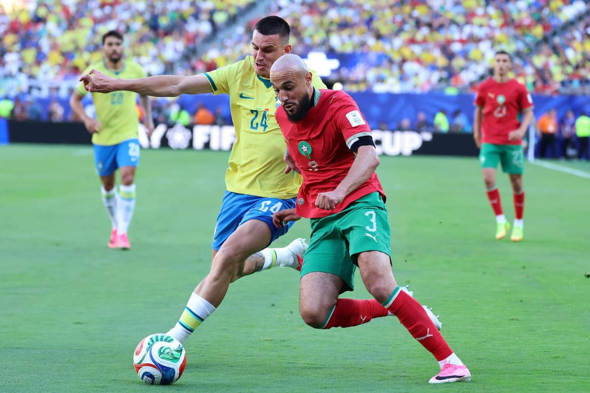 El empate 1-1 ante Brasil dejó un registro histórico: once futbolistas marroquíes nacidos en el extranjero, juntos en el campo. Foto: EFE