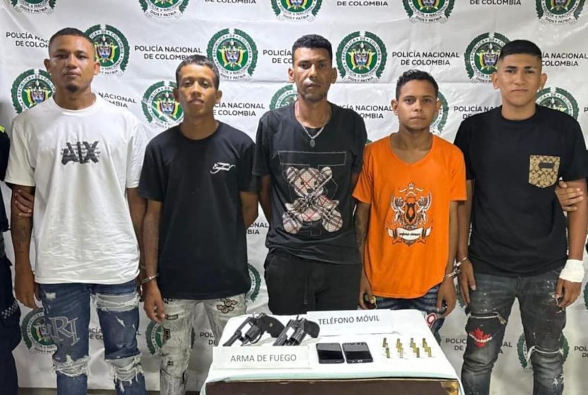 Presuntos integrantes de ‘Los Pachencas’ fueron capturados por las autoridades tras la masacre que dejó cuatro muertos en Palmira, Magdalena. // FOTO: SUMINISTRADA POR POLICÍA NACIONAL