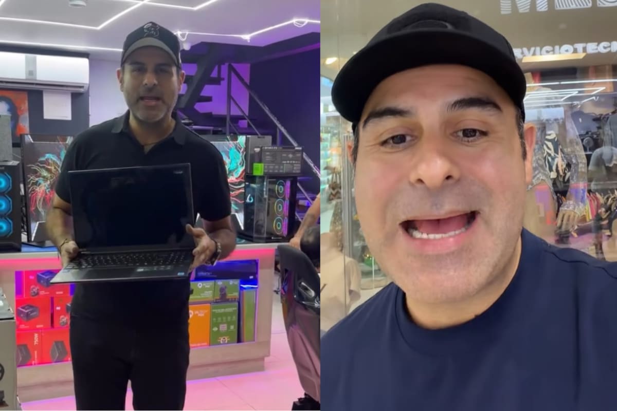 Mauricio Mejía combina su carrera como actor con un emprendimiento tecnológico que atiende personalmente en un centro comercial de Medellín. Captura de video // Ig.