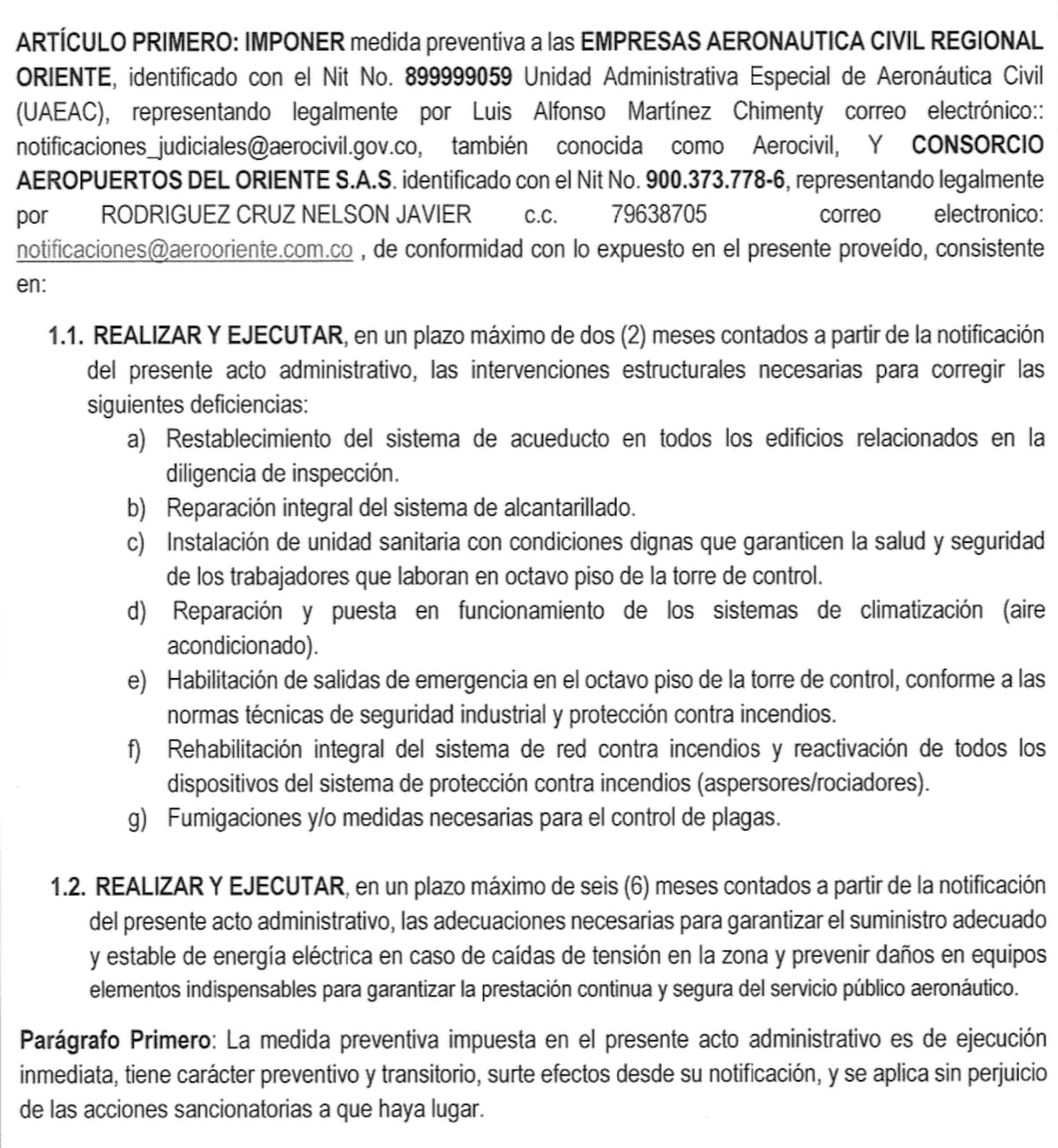 Medidas preventivas contra Aeropuerto Palonegro: conozca los motivos | Documento Mintrabajo