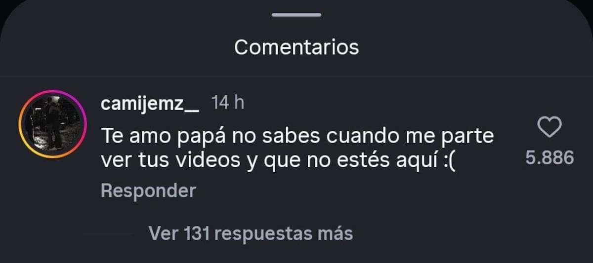 Mensaje publicado por María Camila, hija de Yeison Jiménez, tras la muerte del cantante.