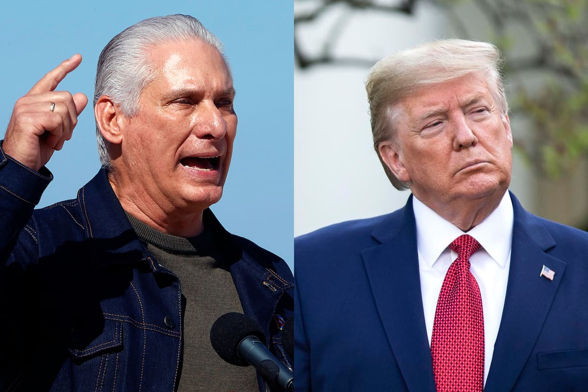 Los presidentes de Cuba y Estados Unidos: Miguel Díaz Canel y Donald Trump. // Fotos: EFE.