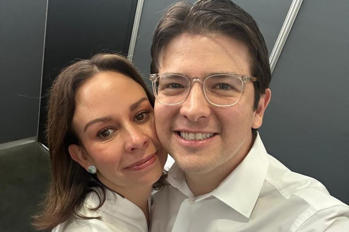 El senador y precandidato presidencial Miguel Uribe Turbay, junto a su esposa, María Claudia Tarazona. // Foto: tomada de IG @mclaudiat.