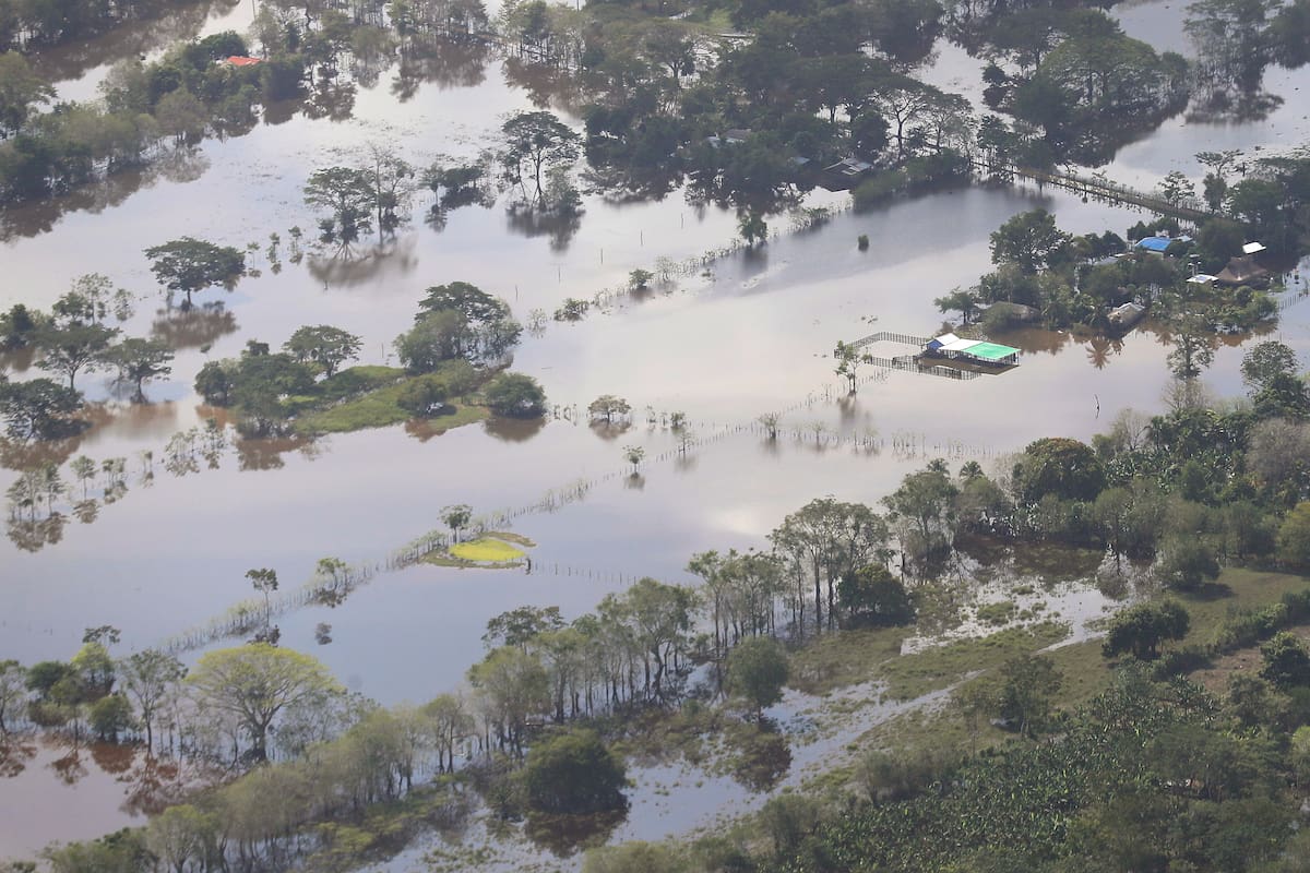 Inundaciones en zona rural del sur del departamento de Córdoba (Colombia). // Foto: EFE/ Carlos Ortega.