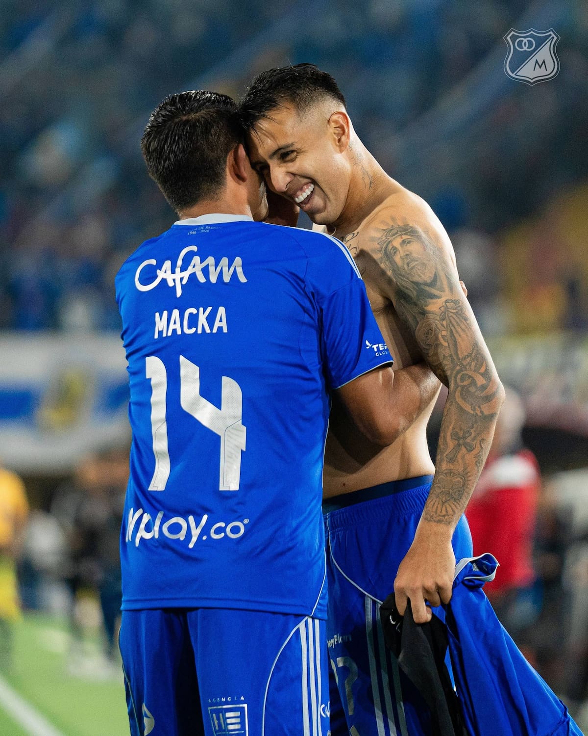 Millonarios superó 2-0 al Cúcuta, en un partido donde el argentino Rodrigo Contreras lideró a los 'azules'. Foto: Millonarios.