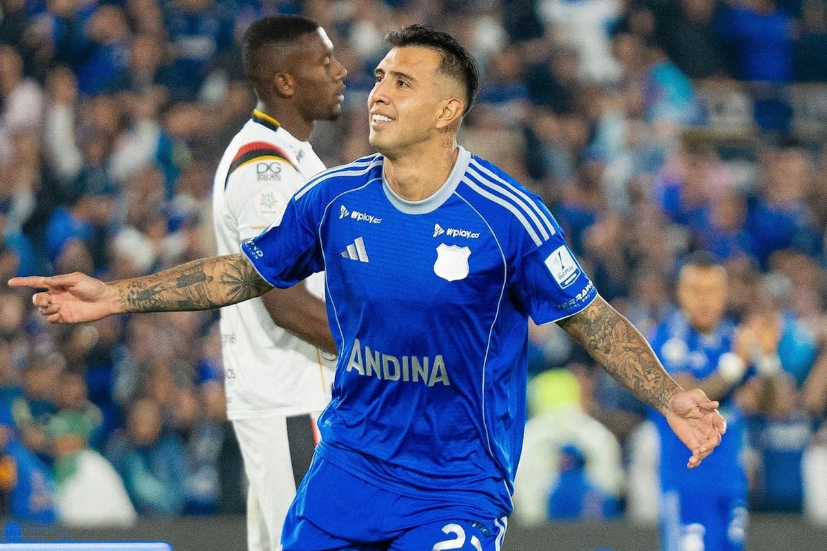 Millonarios superó 2-0 al Cúcuta, en un partido donde el argentino Rodrigo Contreras lideró a los 'azules'. Foto: Millonarios.