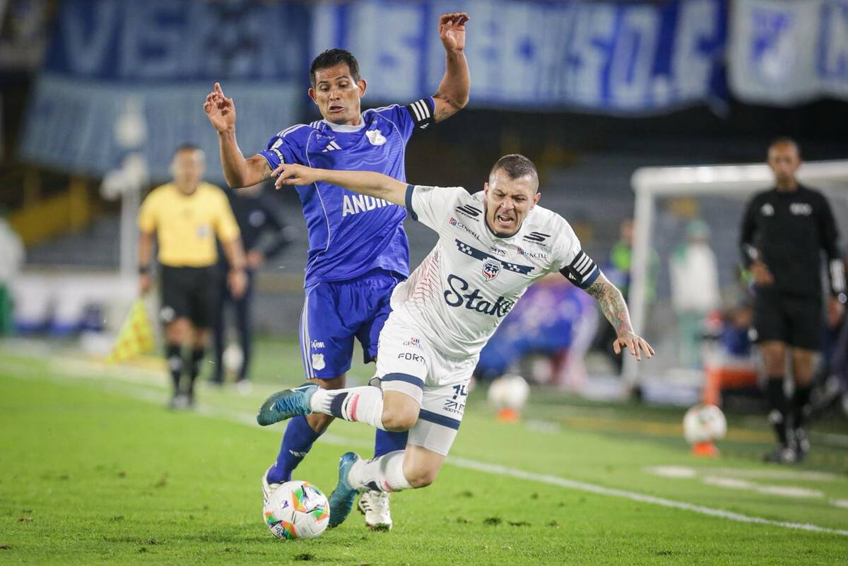 Millonarios FC enfrenta a Fortaleza CEIF, por encuentro válido de la Liga BetPlay I 2026 de la fecha 14, en el Estadio Nemesio Camacho El Campín. (Colprensa - Cristian Bayona).