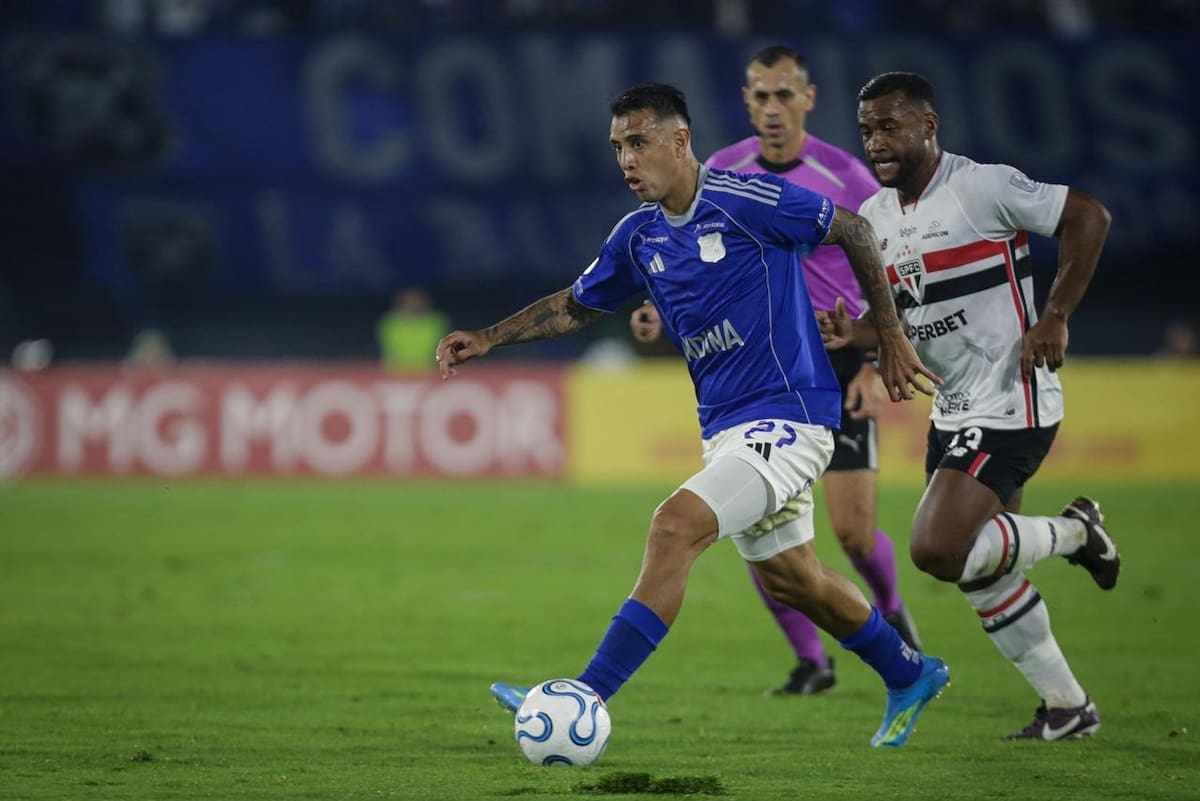 Millonarios FC enfrenta a São Paulo FC, por encuentro válido de la Conmebol Sudamericana 2026, en la fecha 3 de la fase de grupos del grupo C, en el Estadio Nemesio Camacho El Campín. (Colprensa - Cristian Bayona).