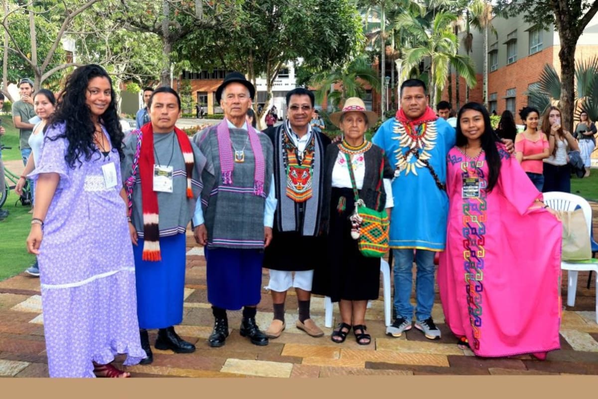 Yenilin Lubo Bonivento, Jesús Atonio Misak Piscitau, Lorenzo Muelas Hurtado, Hernando Chindoy Chindoy, Blanca Lucila Andrade, Luis Aníbal Queta Proaños, Rosa Ipuana Ipuana. (Foto: Fabián Hernández / VANGUARDIA LIBERAL)