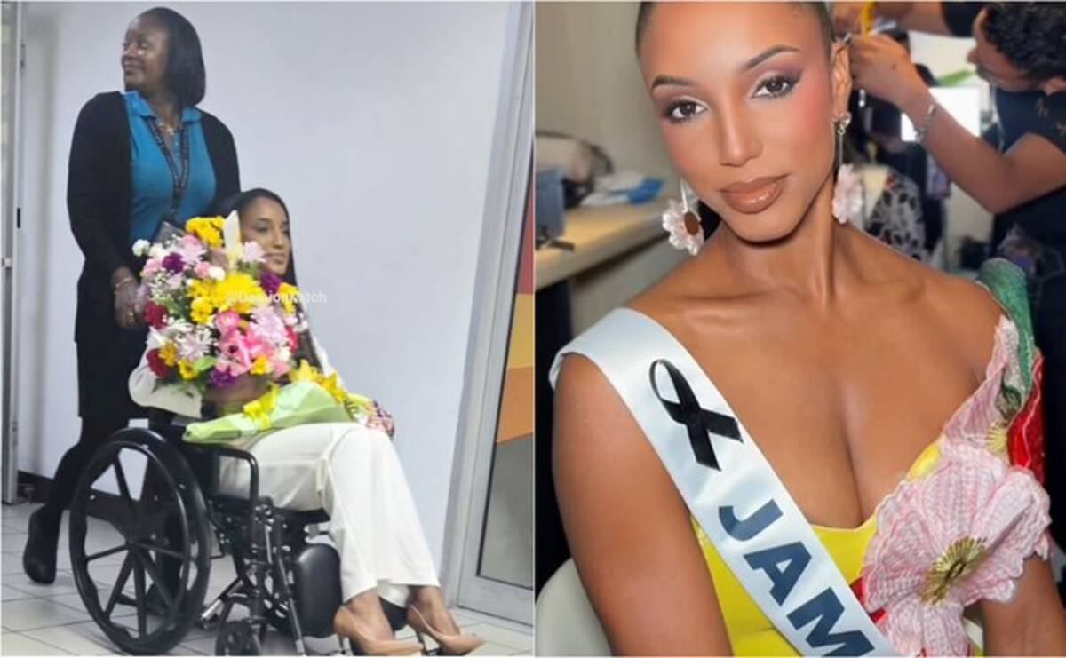 Gabrielle Henry, representante de Jamaica reaparece tras su aparatosa caída durante Miss Universo, lo que le causó una hemorragia intracraneal.