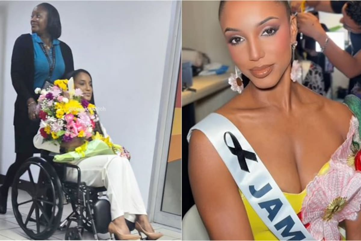 Gabrielle Henry, representante de Jamaica reaparece tras su aparatosa caída durante Miss Universo, lo que le causó una hemorragia intracraneal.