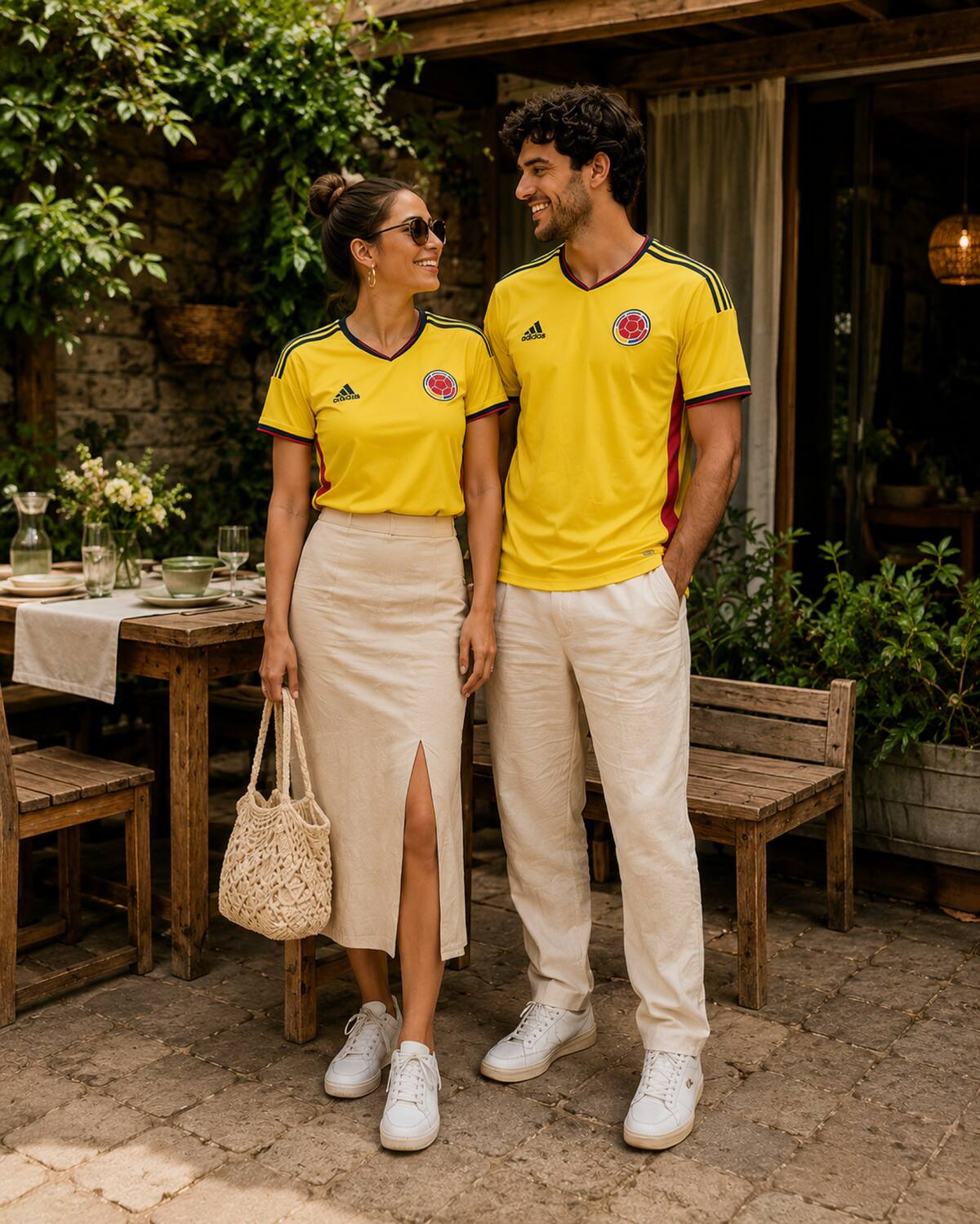 De la cancha a la fiesta: Los accesorios metalizados, las texturas de cuero y las prendas satinadas transforman una jersey deportiva en un look ideal para la vida nocturna.